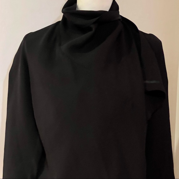 Morgane Le Fay Black Silk Asymmetrical Drape Front Jacket, size S - Picture 5 of 14